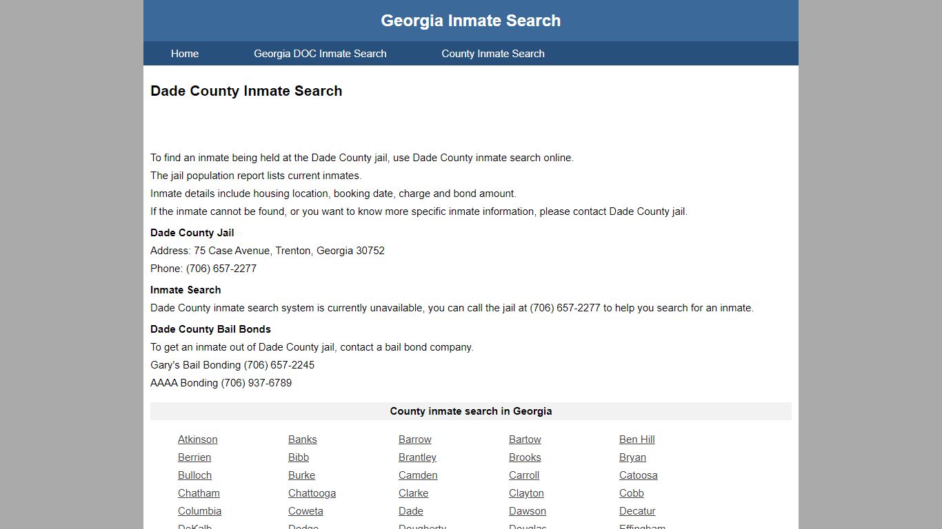 Dade County Inmate Search